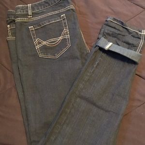 Dark wash skinny jeans